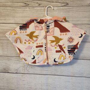 Genuine Kids Baby Poncho Cape Boho Rainbow Birds Cozy Chic 12M